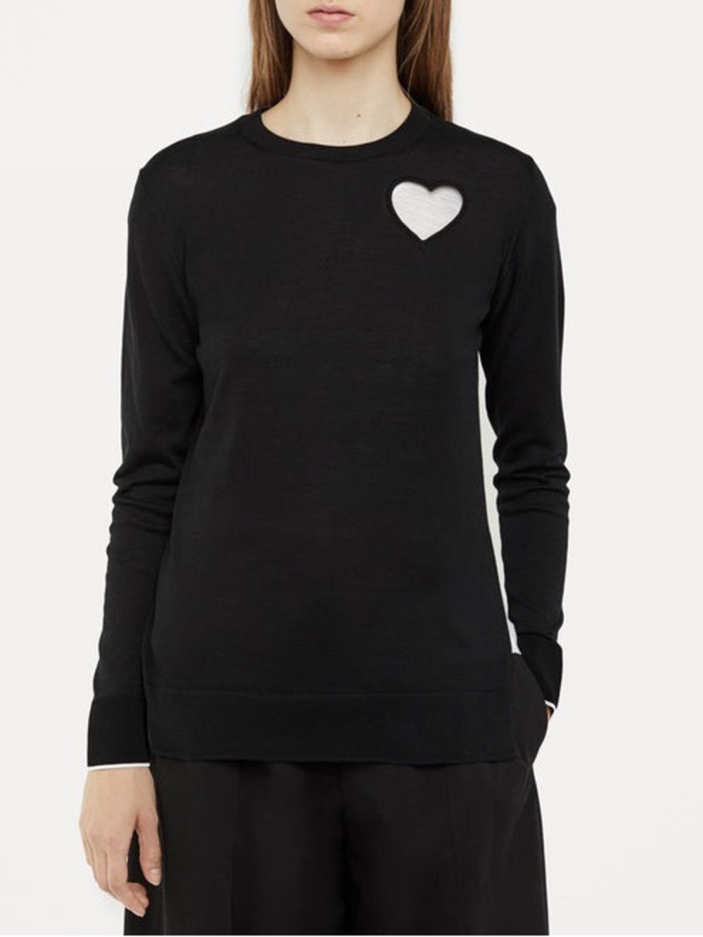 Proenza Schouler Blue Heart Cutout Sweater